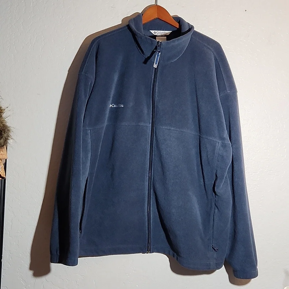 COLUMBIA Blue Full Zip Fleece Jacket with Zip Pockets 3XT